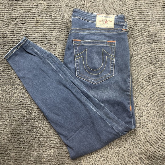 True Religion Denim - True Religion Jennie Women's 34x28 Jeans Skinny Stretch Denim Mid Rise Classic